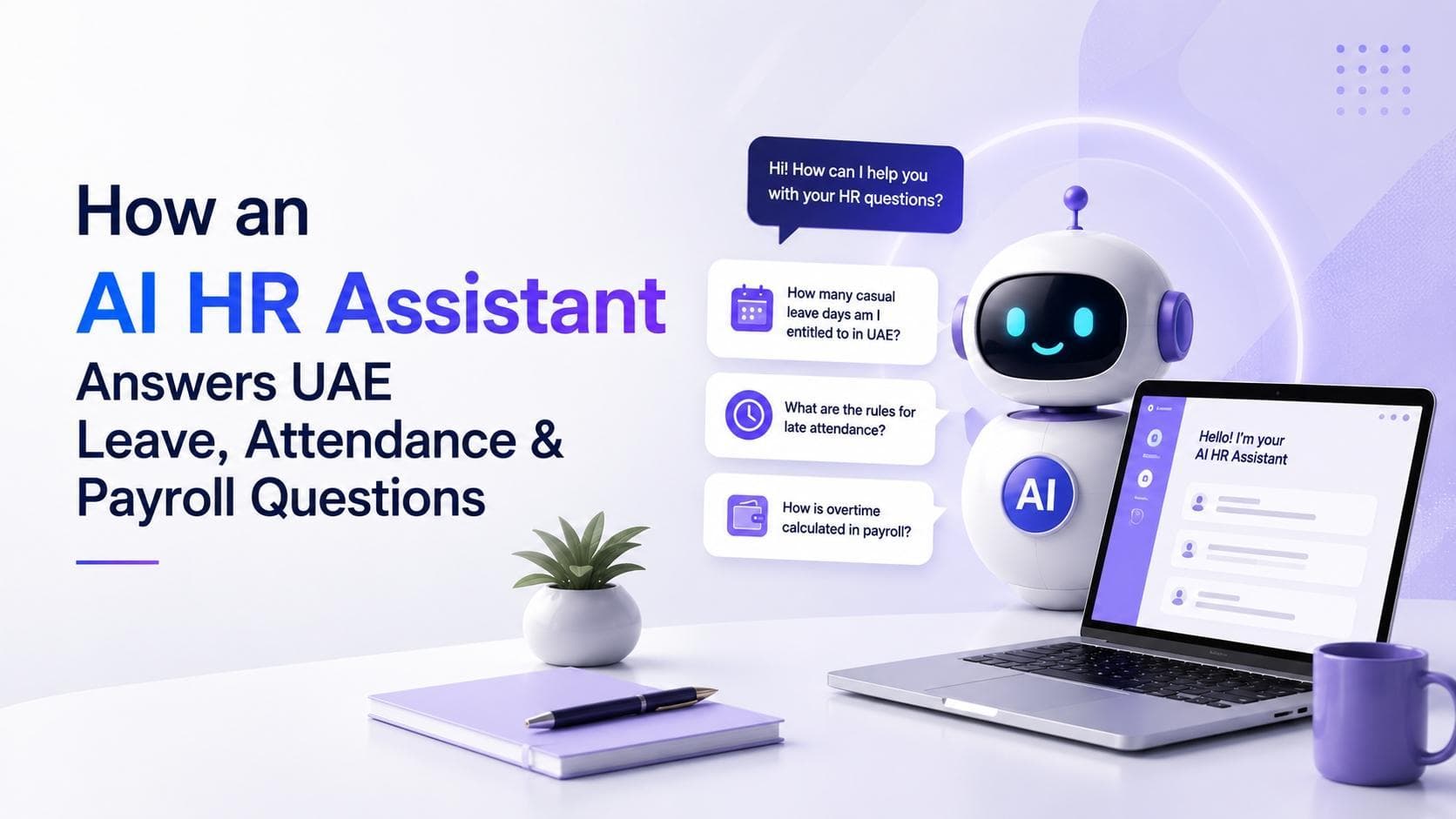 AI HR assistant answering UAE leave, attendance and payroll questions from employee records